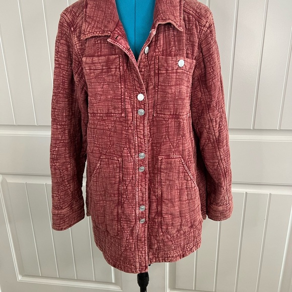 Pilcro Anthropologie The Fielder Terra Cotta barn jacket field coat red sz L - Picture 3 of 6